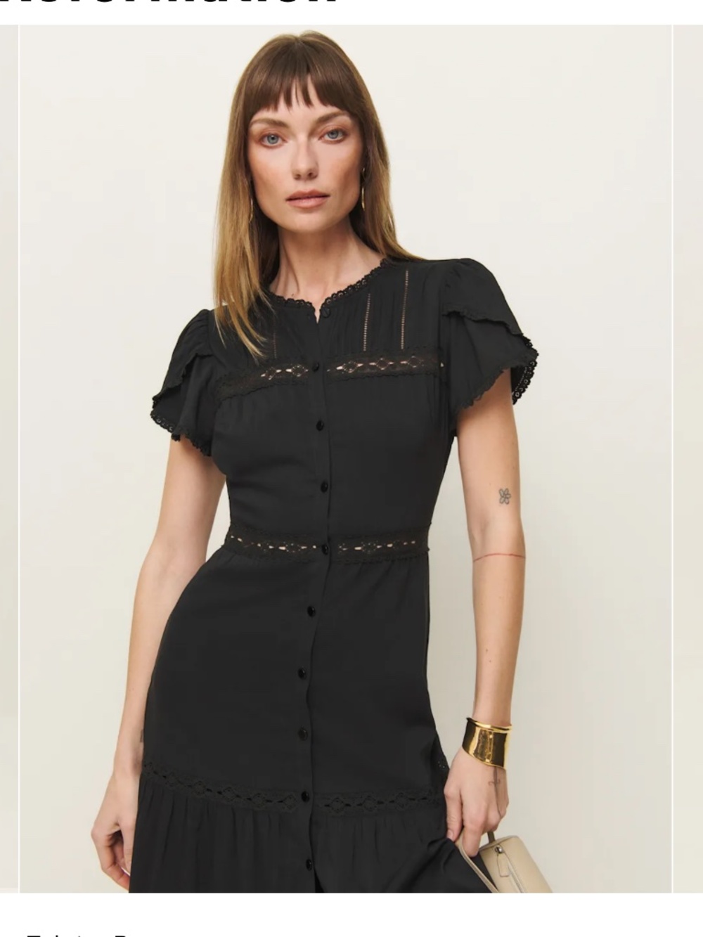 Reformation Zebrina Dress Black - Size 4 - Picture 2 of 2